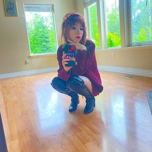 Oversized Burgundy Slouchy Sweater